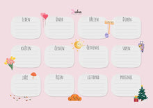 Načíst obrázek do prohlížeče Galerie, Roční plánovač k vytištění velikost A3 - PDF na e-mail (více barev)