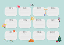 Načíst obrázek do prohlížeče Galerie, Roční plánovač k vytištění velikost A3 - PDF na e-mail (více barev)