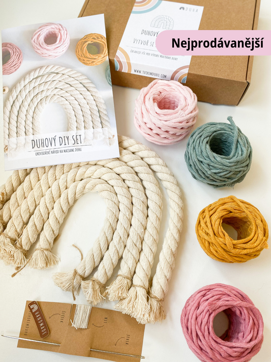 Kreativní sada - Velká Macramé Duha (více kombinací)