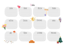 Načíst obrázek do prohlížeče Galerie, Roční plánovač k vytištění velikost A3 - PDF na e-mail (více barev)