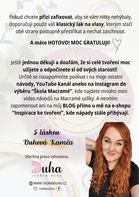 Návod na Macramé dřevěný podtácek 10 cm