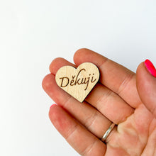 Načíst obrázek do prohlížeče Galerie, Dřevěné srdce s nápisem 3 cm - ČESKÉ NÁPISY