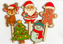 Načíst obrázek do prohlížeče Galerie, Dřevěné zápichy k domalování - VÁNOCE