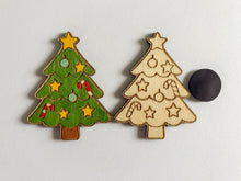 Načíst obrázek do prohlížeče Galerie, Dřevěné výřezy k vytvoření magnetek - VÁNOCE