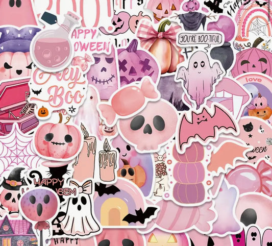 Samolepky Růžový Halloween - Mystery balení 10 Ks