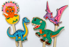 Načíst obrázek do prohlížeče Galerie, Dřevěné zápichy k domalování - DINOSAURUS