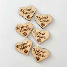Načíst obrázek do prohlížeče Galerie, Dřevěné srdce s nápisem 3 cm - ČESKÉ NÁPISY
