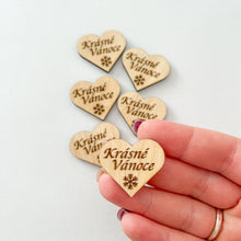 Načíst obrázek do prohlížeče Galerie, Dřevěné srdce s nápisem 3 cm - ČESKÉ NÁPISY