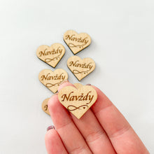 Načíst obrázek do prohlížeče Galerie, Dřevěné srdce s nápisem 3 cm - SLOVENSKÉ NÁPISY