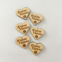 Načíst obrázek do prohlížeče Galerie, Dřevěné srdce s nápisem 3 cm - ČESKÉ NÁPISY