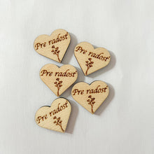 Načíst obrázek do prohlížeče Galerie, Dřevěné srdce s nápisem 3 cm - SLOVENSKÉ NÁPISY