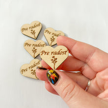 Načíst obrázek do prohlížeče Galerie, Dřevěné srdce s nápisem 3 cm - SLOVENSKÉ NÁPISY