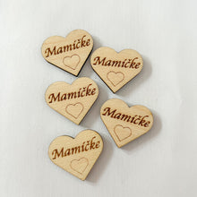 Načíst obrázek do prohlížeče Galerie, Dřevěné srdce s nápisem 3 cm - SLOVENSKÉ NÁPISY