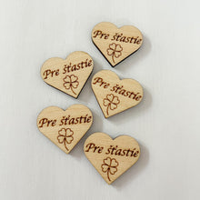 Načíst obrázek do prohlížeče Galerie, Dřevěné srdce s nápisem 3 cm - SLOVENSKÉ NÁPISY