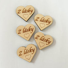 Načíst obrázek do prohlížeče Galerie, Dřevěné srdce s nápisem 3 cm - SLOVENSKÉ NÁPISY