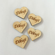Načíst obrázek do prohlížeče Galerie, Dřevěné srdce s nápisem 3 cm - ČESKÉ NÁPISY
