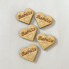 Načíst obrázek do prohlížeče Galerie, Dřevěné srdce s nápisem 3 cm - ČESKÉ NÁPISY