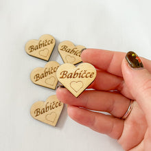 Načíst obrázek do prohlížeče Galerie, Dřevěné srdce s nápisem 3 cm - ČESKÉ NÁPISY