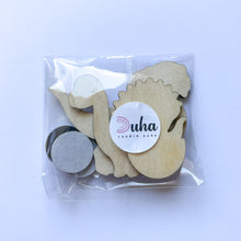 Načíst obrázek do prohlížeče Galerie, Dřevěné výřezy k vytvoření magnetek - DINOSAURUS