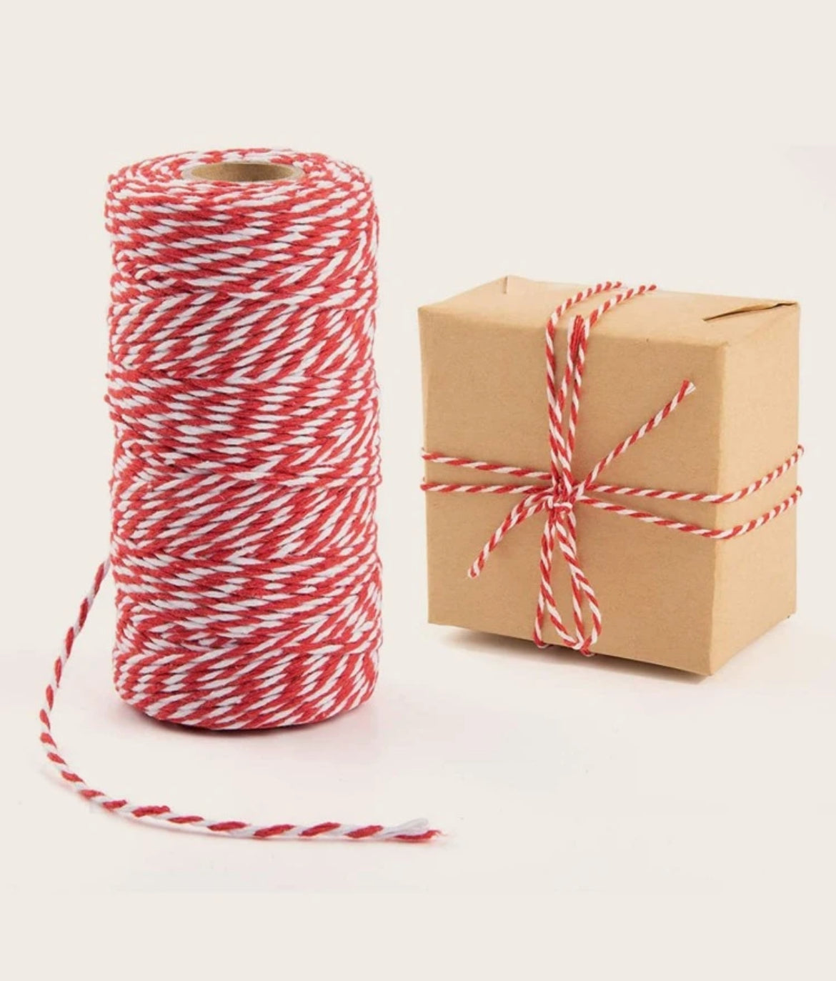 Vánoční provázek 2 mm - červeno bílý
