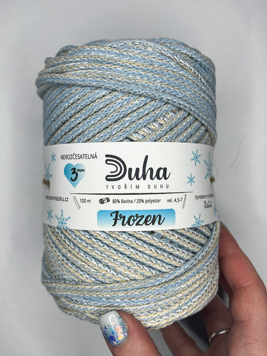 Duhová příze 3 mm - ❄️ FROZEN (nerozčesatelná)