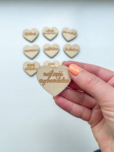 Načíst obrázek do prohlížeče Galerie, DOPRODEJ - Dřevěné srdce s nápisem 4 cm
