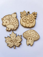 Načíst obrázek do prohlížeče Galerie, Dřevěné výřezy k vytvoření magnetek - PODZIM