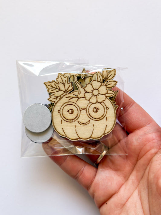 Dřevěné magnetky k domalování - PODZIM