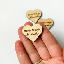 Načíst obrázek do prohlížeče Galerie, Dřevěné srdce s nápisem 3 cm - ČESKÉ NÁPISY