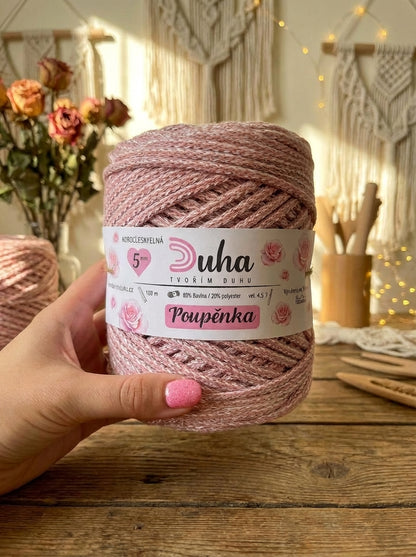 Duhová příze 5 mm -🌸 POUPĚNKA (nerozčesatelná)