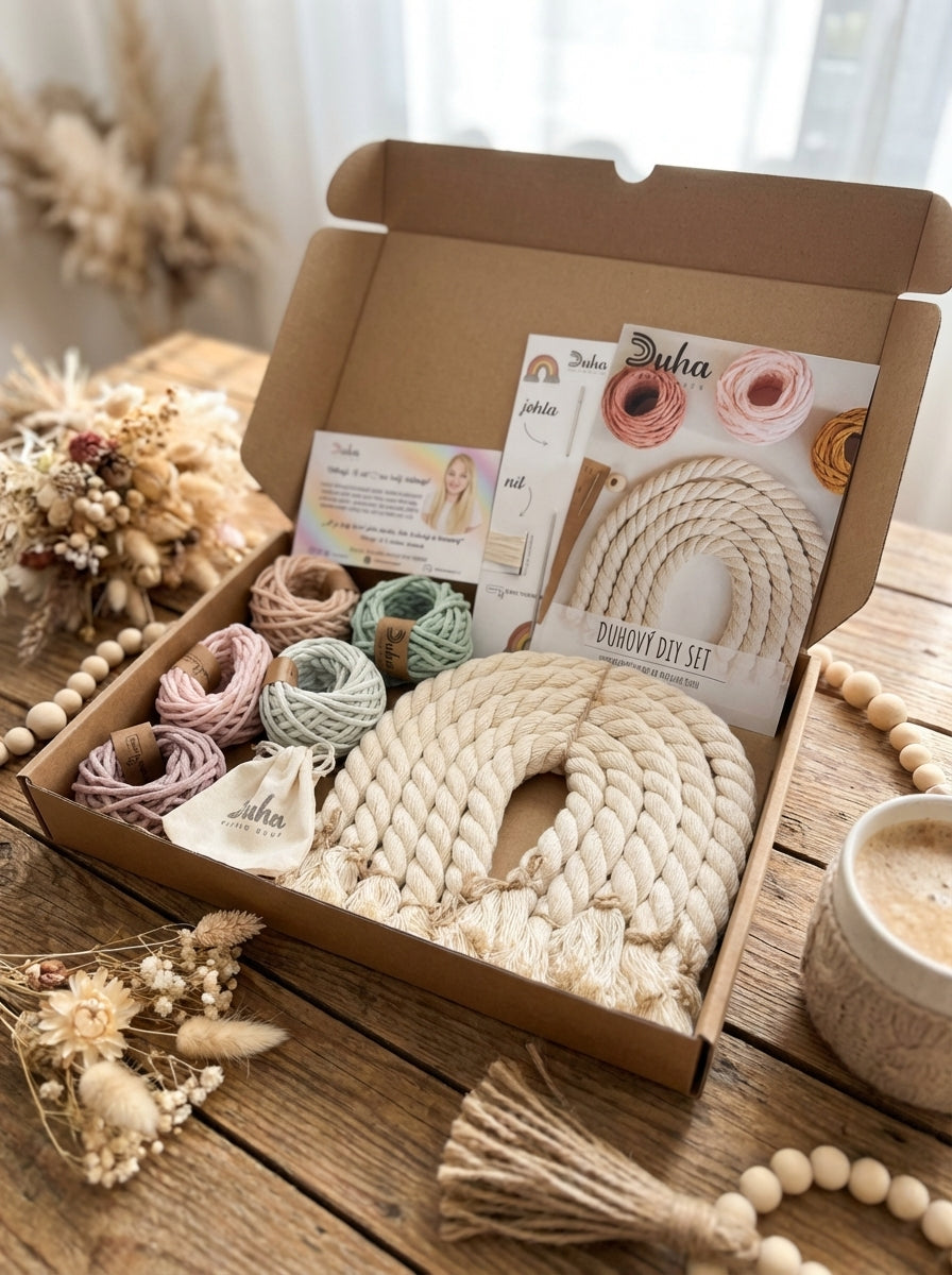 Kreativní sada - Velká Macramé Duha (více kombinací)