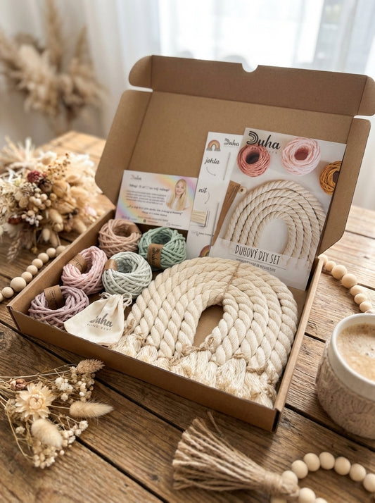 Kreativní sada - Velká Macramé Duha (více kombinací)