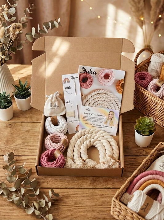 Kreativní sada - Malá Macramé Duha (více barevných kombinací)