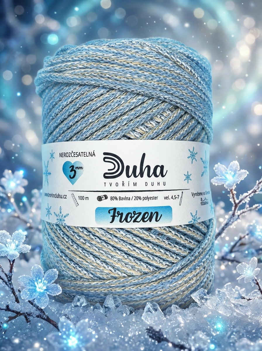 Duhová příze 3 mm - ❄️ FROZEN (nerozčesatelná)