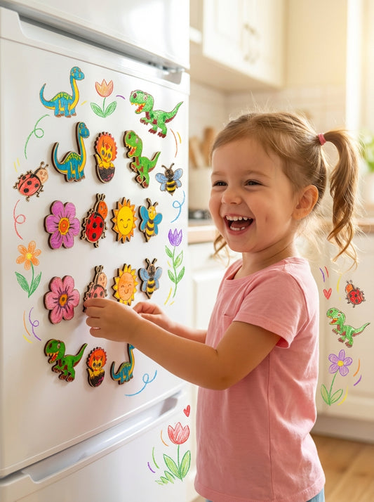 Kreativní sada - Dřevěné magnetky (všechny kolekce na jednom místě)