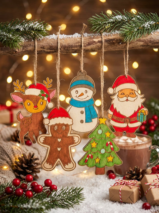 Dřevěné ozdoby k domalování - VÁNOCE