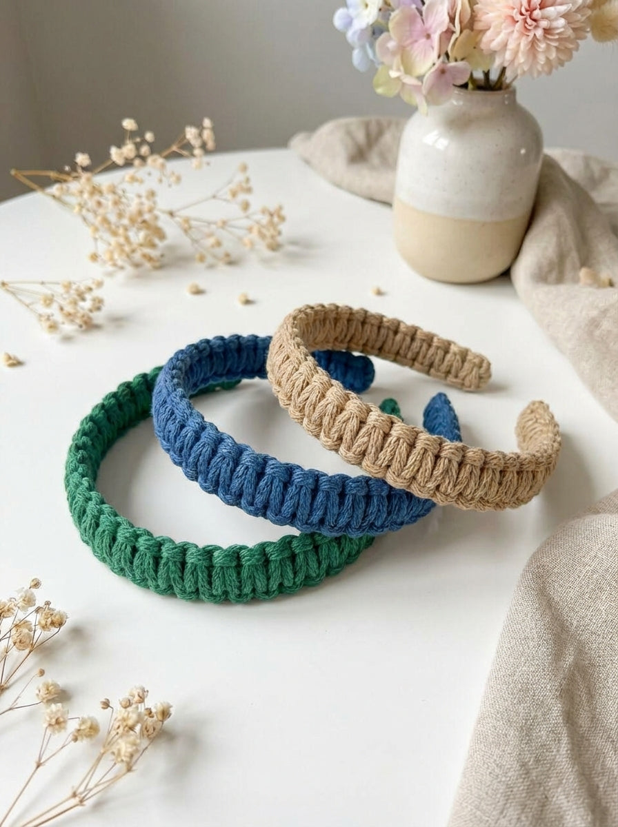 Kreativní sada - Macramé čelenka (pro výrobu 3 Ks)