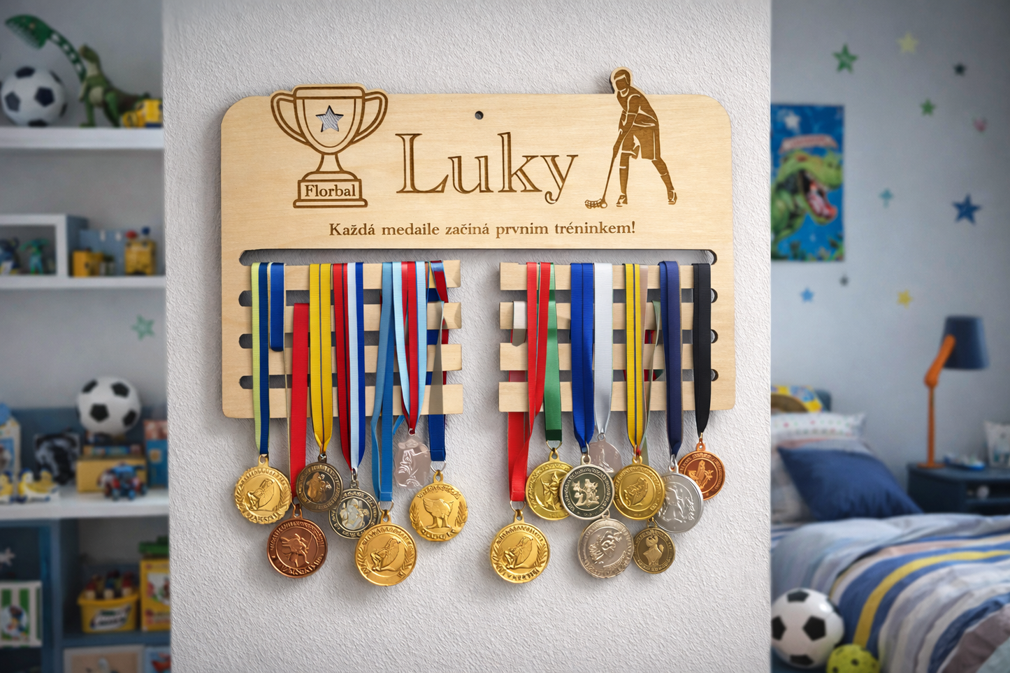 Držák na medaile - personalizace na přání