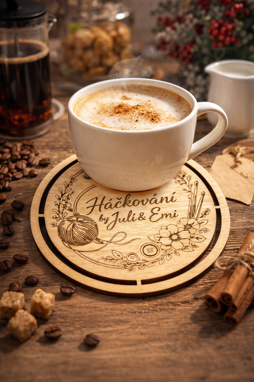 Dřevěný podtácek - NA PŘÁNÍ