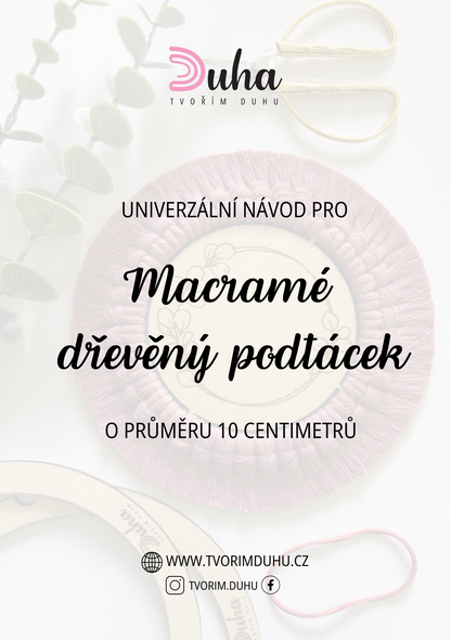 Návod na Macramé dřevěný podtácek 10 cm