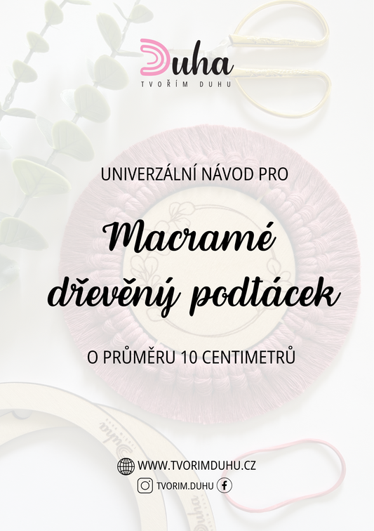 Návod na Macramé dřevěný podtácek 10 cm