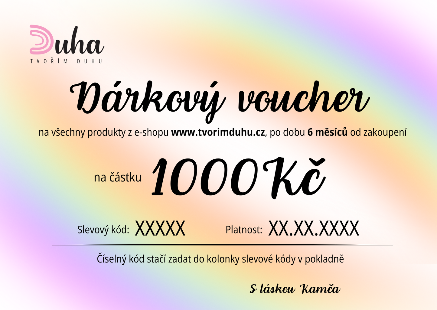 Dárkový voucher - PDF k vytištění