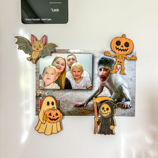 Dřevěné magnetky k domalování - HALLOWEEN