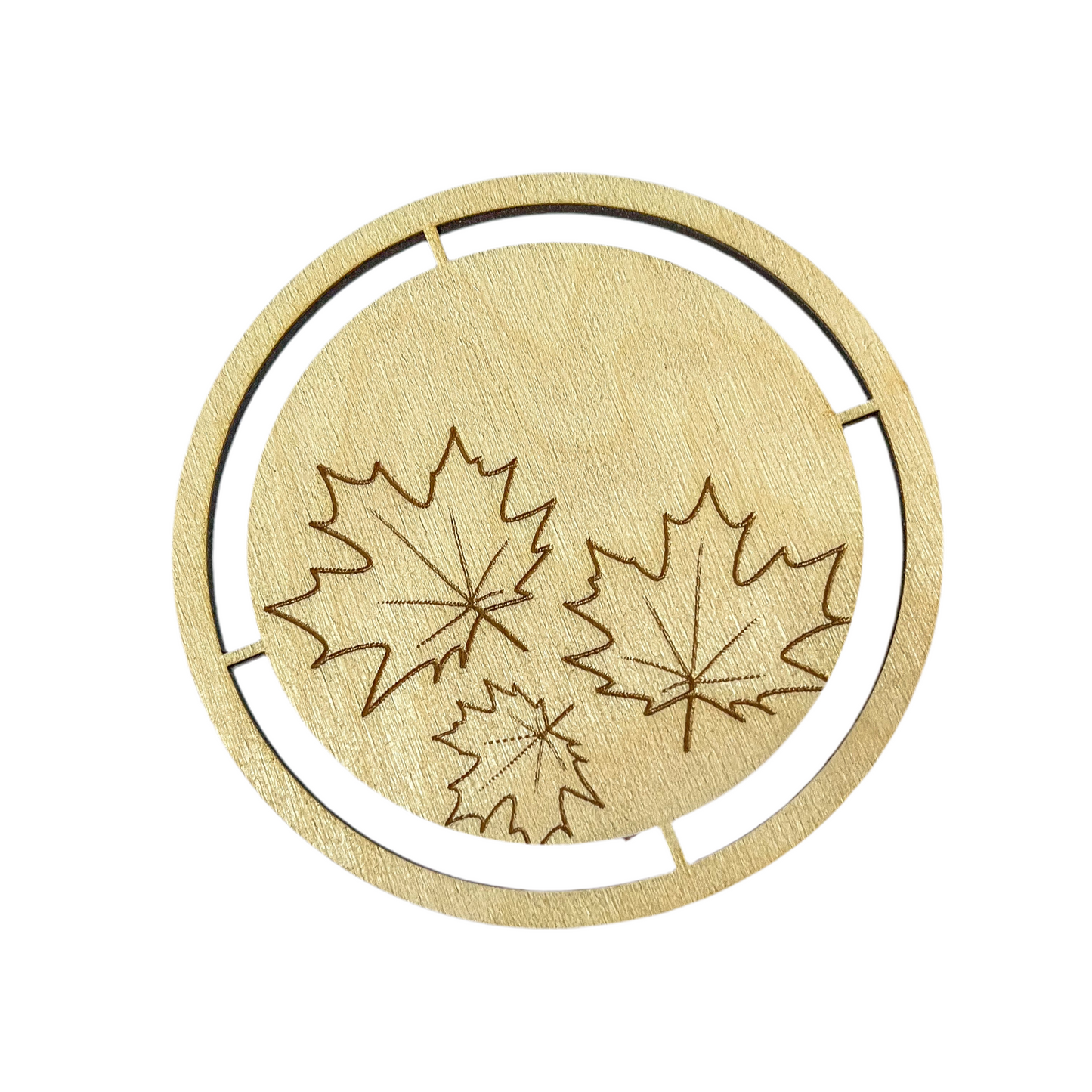 Dřevěný podtácek pro Macramé i Háčkování - JAVOROVÝ LIST