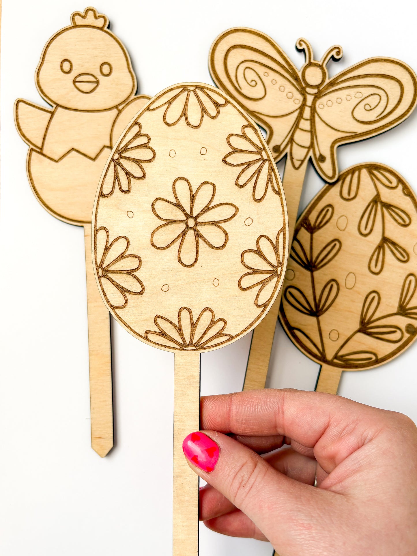 Dřevěné zápichy k domalování - JARO