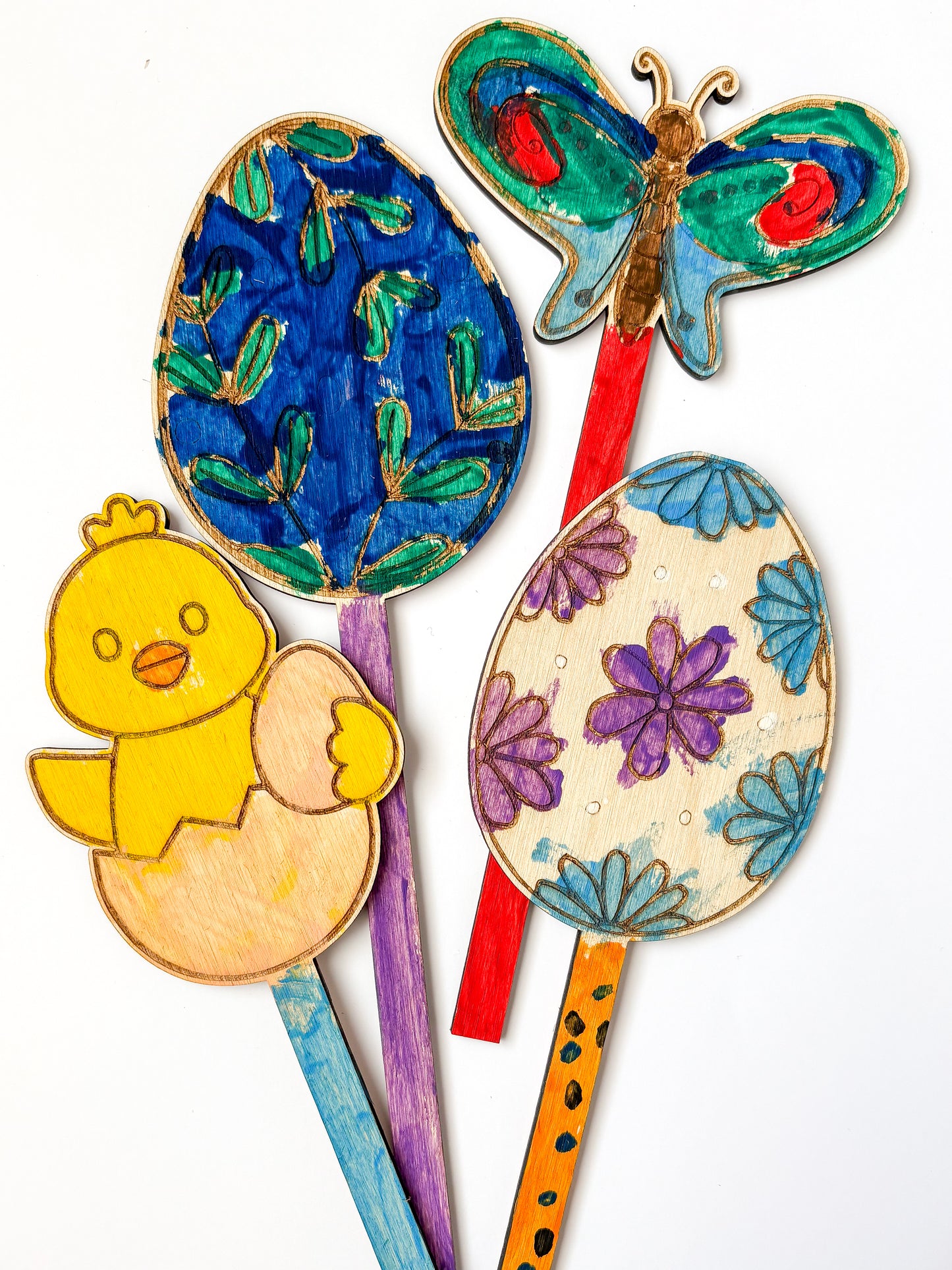 Dřevěné zápichy k domalování - JARO