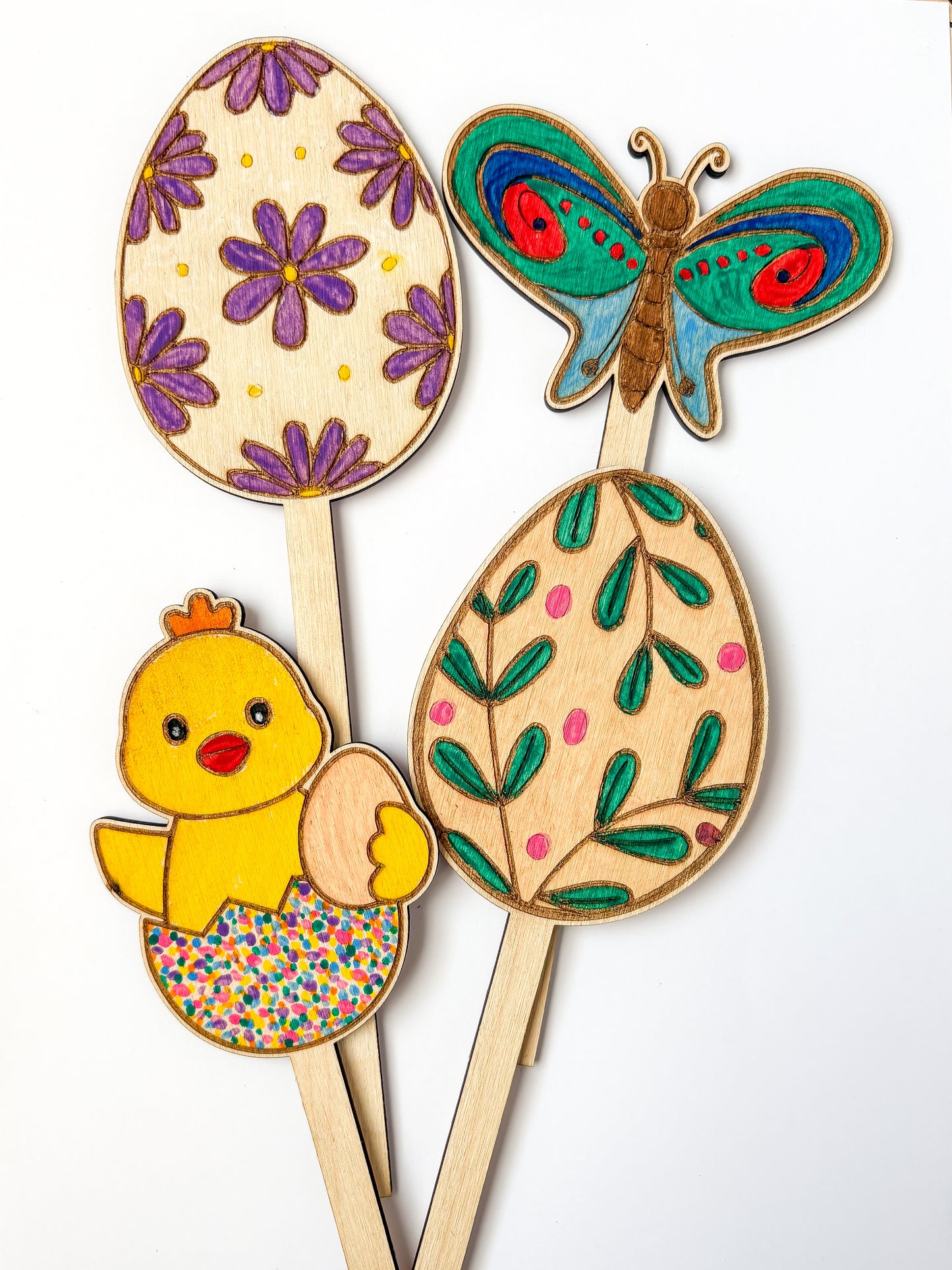 Dřevěné zápichy k domalování - JARO