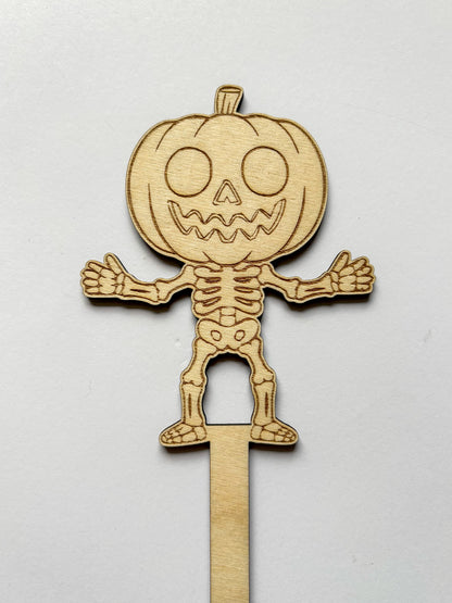 Dřevěné zápichy k domalování - HALLOWEEN