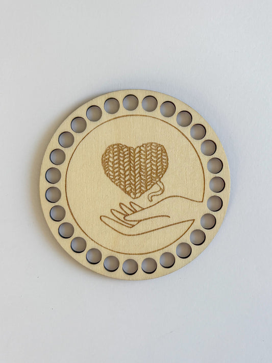 Dřevěný podtácek NA HÁČKOVÁNÍ - 10 cm