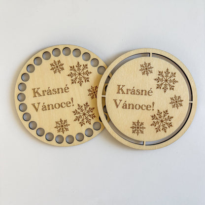 Dřevěný podtácek pro Macramé a Háčkování - VÁNOČNÍ MOTIVY